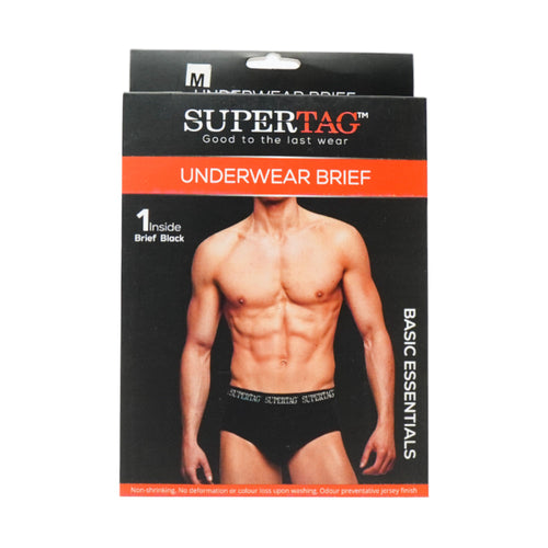 SUPER UNDERWEAR BRIEF BLACK MEDIUM P1