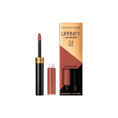 Max Factor - Lipfinity Lip Colour Lipstick, 2-step Long Lasting, 190 Indulgent, 2.3 Ml + 1.9 G