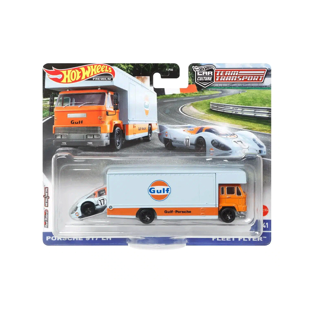 FLF56 HOT WHEEL GULF TEAM TRANSPORT ASST DINKEY A.I