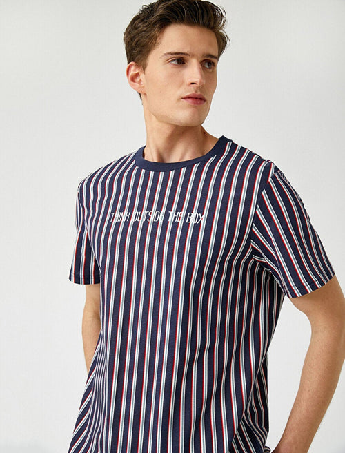 Koton Tshirt Ss Navy Blue Striped