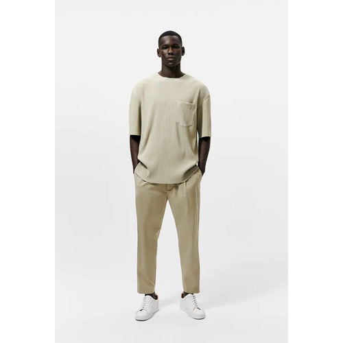 Zara- Pleated Oversize T-shirt- Mink