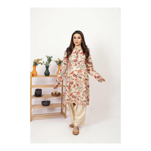 Kross Kulture Printed Slub Khadder Frock