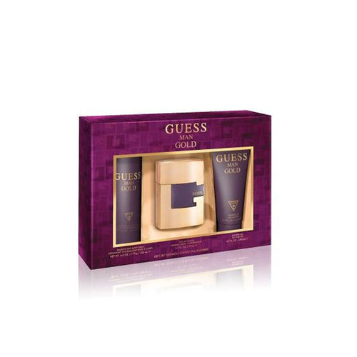 Guess- Gold Men Set, Eau De Toilette, 75 Ml + Shower Gel 200ml + Body Spray 226ml Gift Set