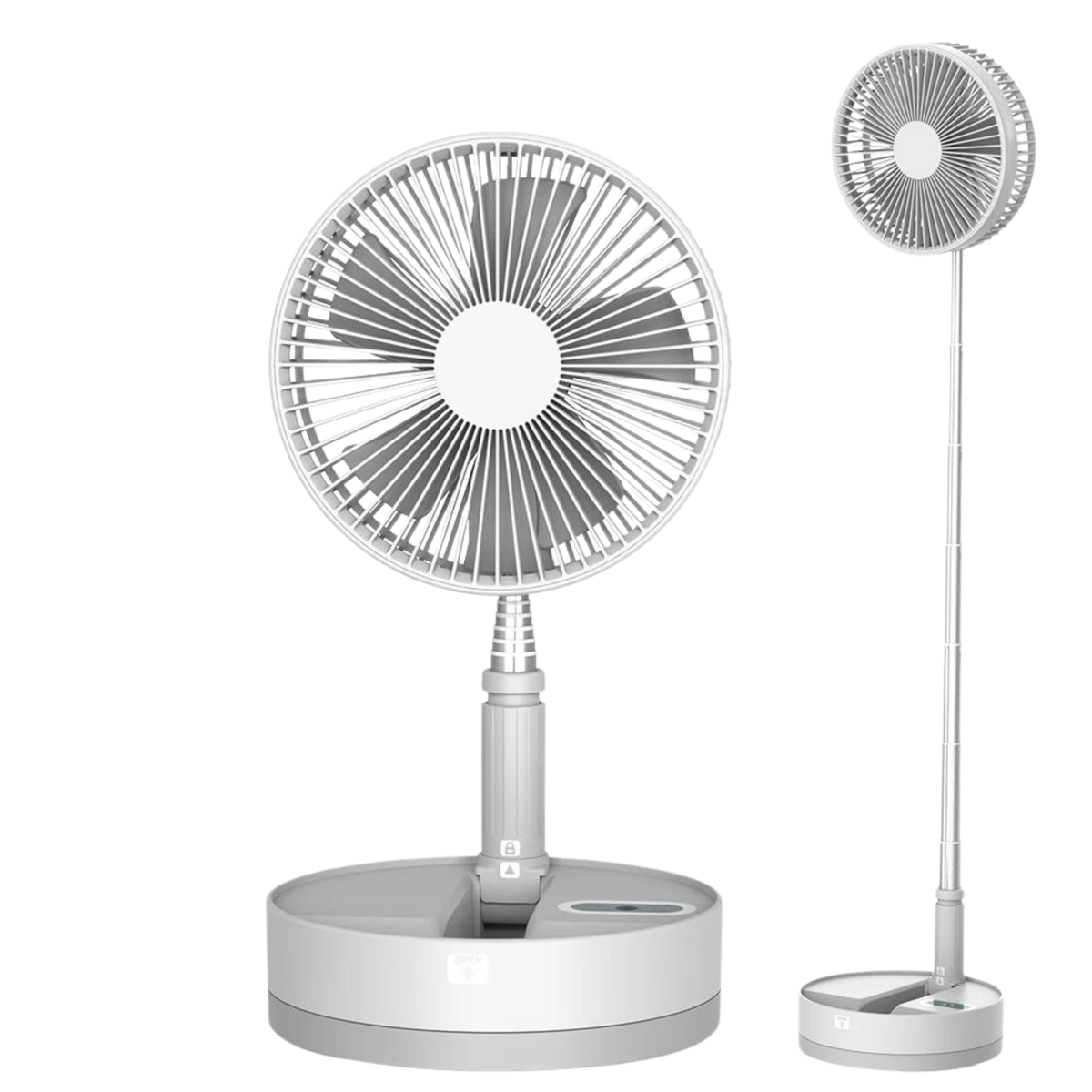 Portable Retractable USB Charging Fan with Ring Light and Touch Control
