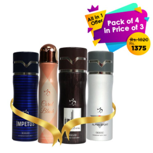 Wb By Hemani- All In 1 Pack Of 4 In Price Of 3 (body Spray)