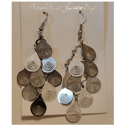 Ayzel- Drop Design Earrings - Silver