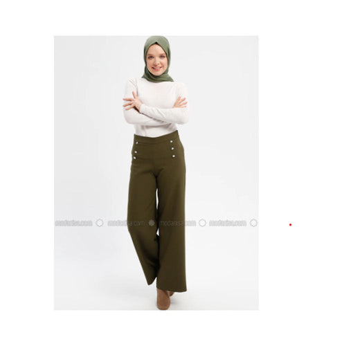 Modanisa Veteks Line Khaki Pants