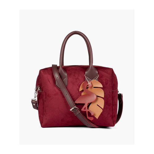 Rtw Burgundy Suede Mini Bowling Bag