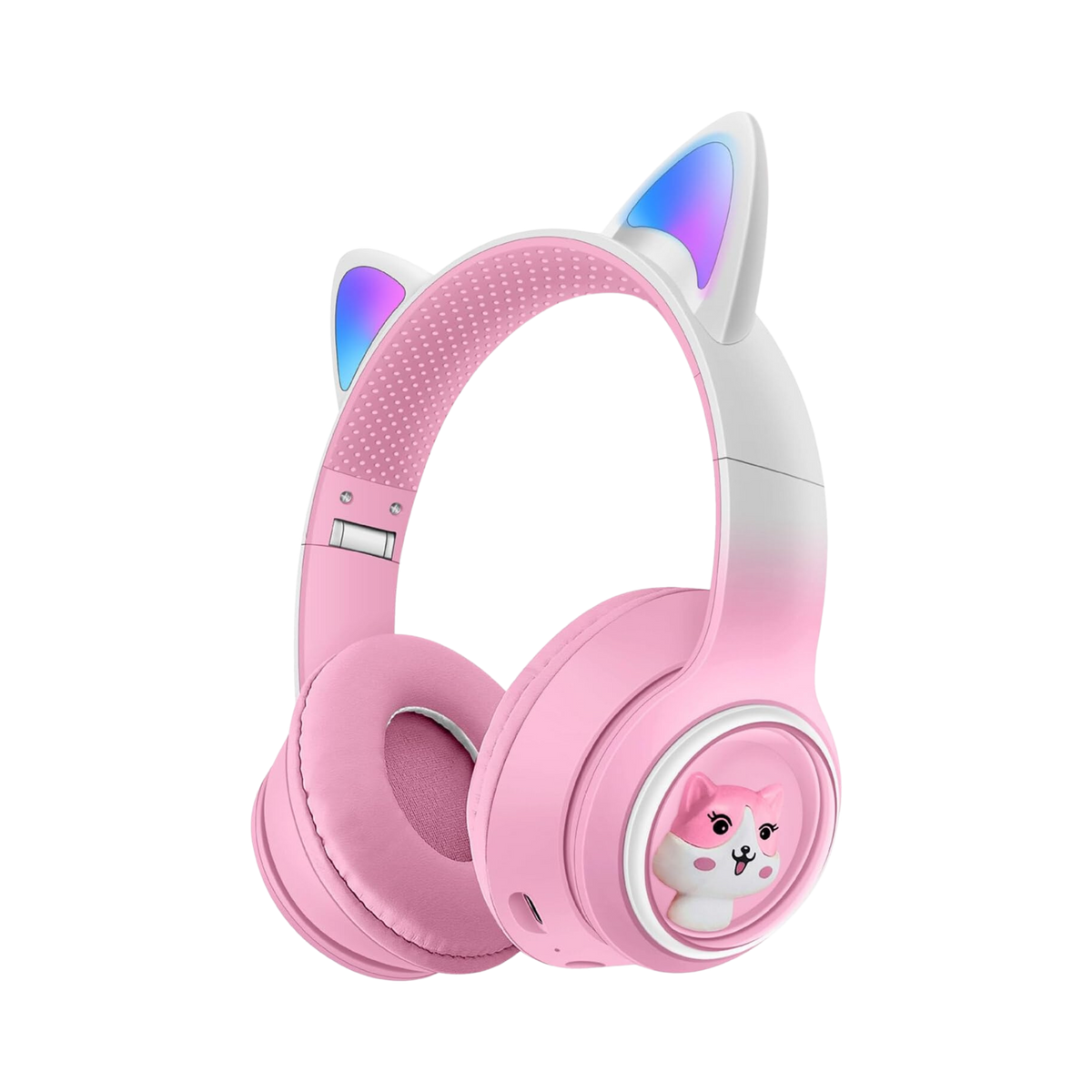 Wireless Bluetooth Headphones – Foldable with LED Cat Ears, Microphone & Volume Limiter