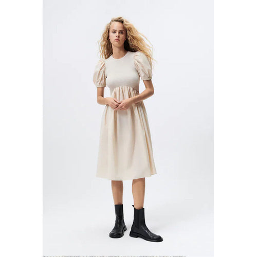 Zara- Combined Dress- Light Mink