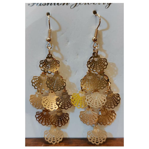 Ayzel- Peacock Feather Design Earrings - Golden