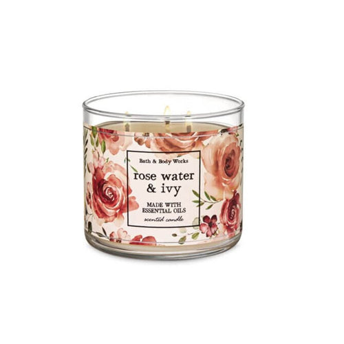 Bath & Body Works- Rose Water & Ivy 3-wick Candle