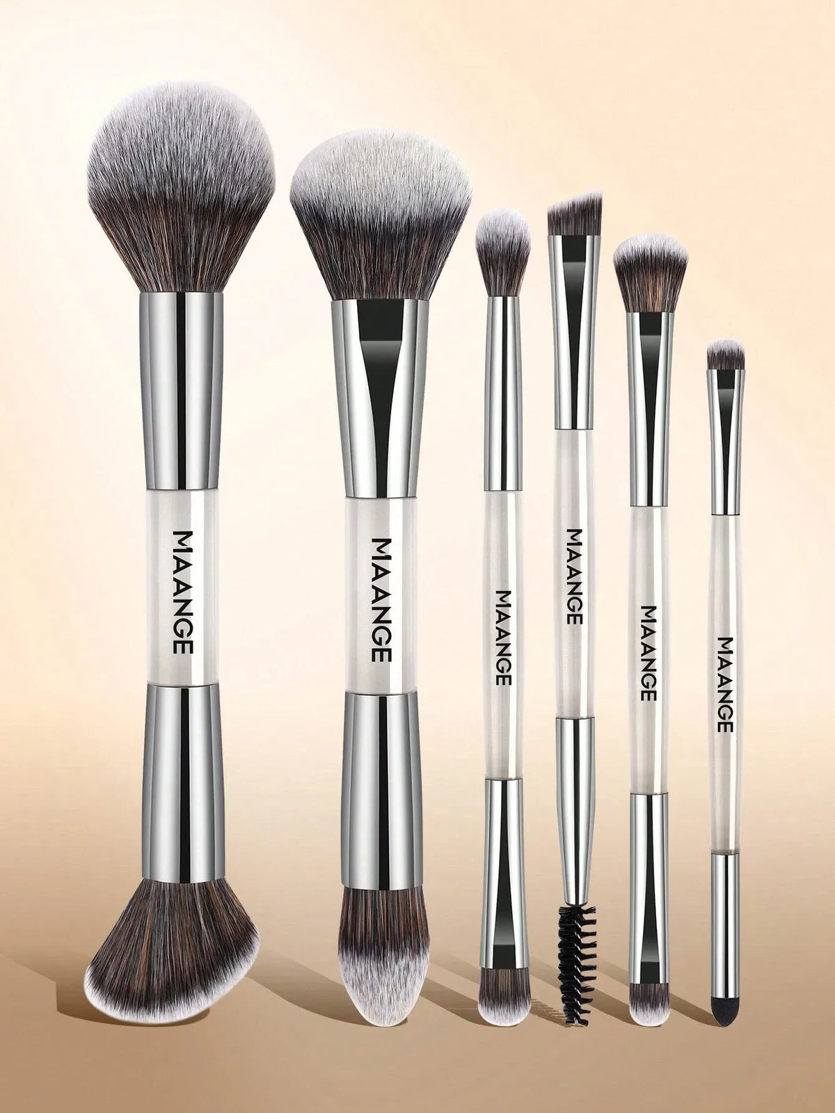 Shein - Maange 6pcs Professional Dual-ended Makeup Brush Set