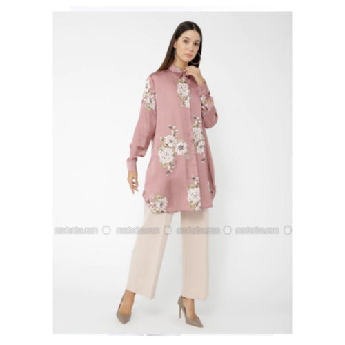 Modanisa Refka Floral Point Collar Tunic