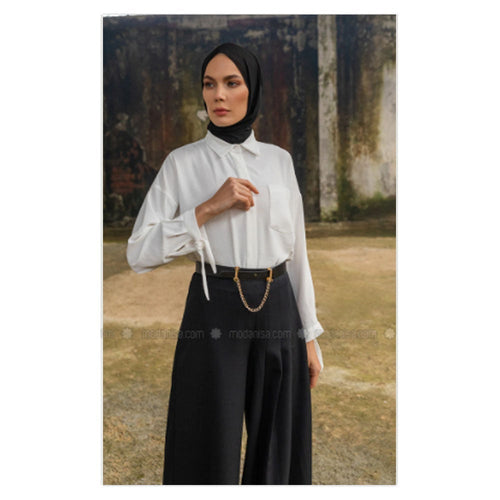 Modanisa Refka White Point Collar Tunic
