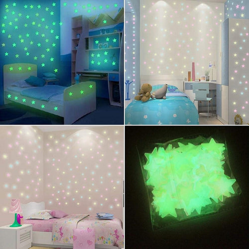 Home.co - 100pcs Glow Star Stickers