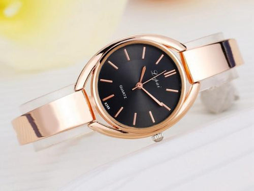 Dama Rusa- Rose Gold Black Luxury Analog Watch For Women