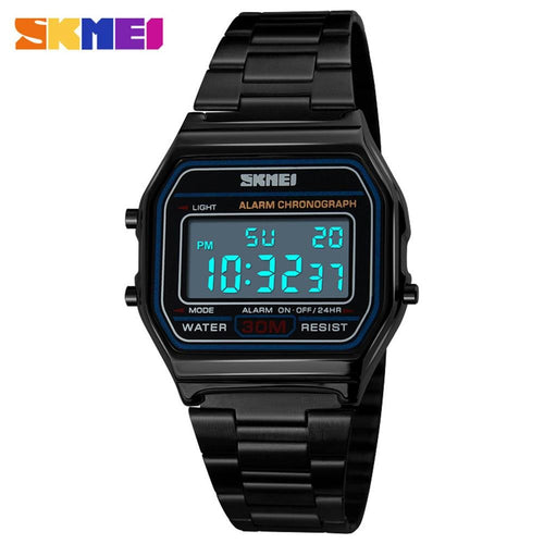 Skmei 1123 New Black Watches Unisex Stainless Steel Watch 2018