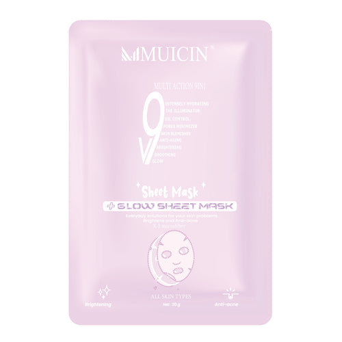 Muicin - V9+ Facial Glow Hydrating Sheet Mask And Bag - Foc
