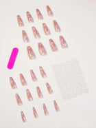Shein- 24pcs Fake Nail & 1sheet Tape & 1pc Nail File