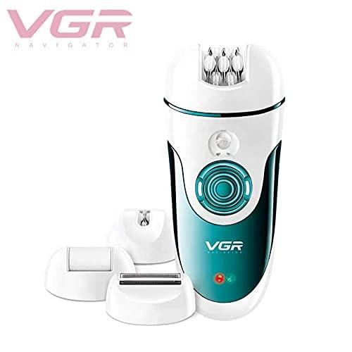 Vgr - V-700 Cordless Professional 4 In 1 Women Epilator & Shaver For Face, Legs, Underarms & Bikini Area With Callus Remover For Wet & Dry