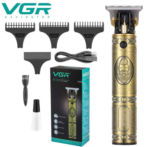 Vgr - V-085 Rechargeable Hair Clippers With Zero Gapped Baldheaded T-blade Trimmer
