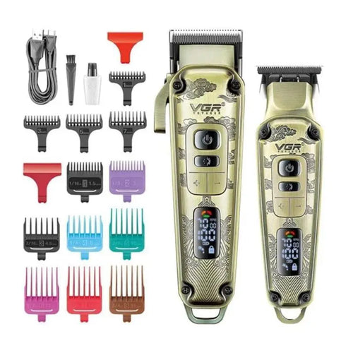 Vgr - V-643 Ultra Premium Metal Hair Clipper Trimmer Set