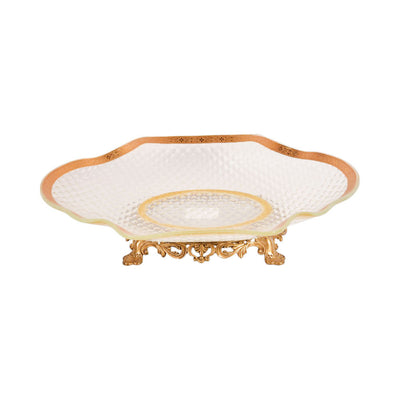DISH CRYSTAL BRASS E8-PK28-2 J143-B37