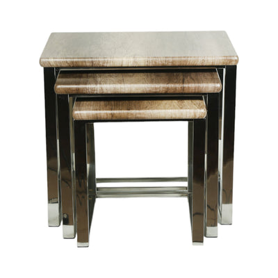 TABLE SET 3PC SS KHAKI GRAY