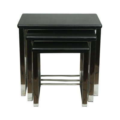 TABLE SET 3 PC STAINLESS STEEL BLACK