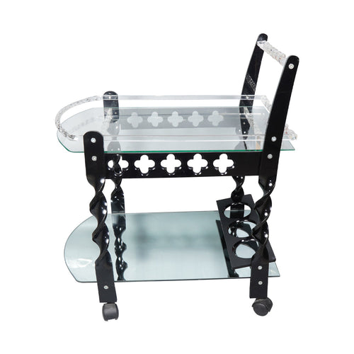 TEA TROLLEY ACRYLIC 2 SHELF 33 WHITE