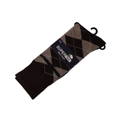 SUPER SOCKS ARGYLE P1(BROWN)