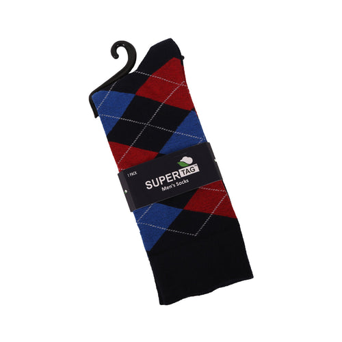 SUPER SOCKS ARGYLE P1(NAVY)