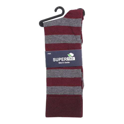 SUPER SOCKS STRIPE P1 (BURGUNDY)