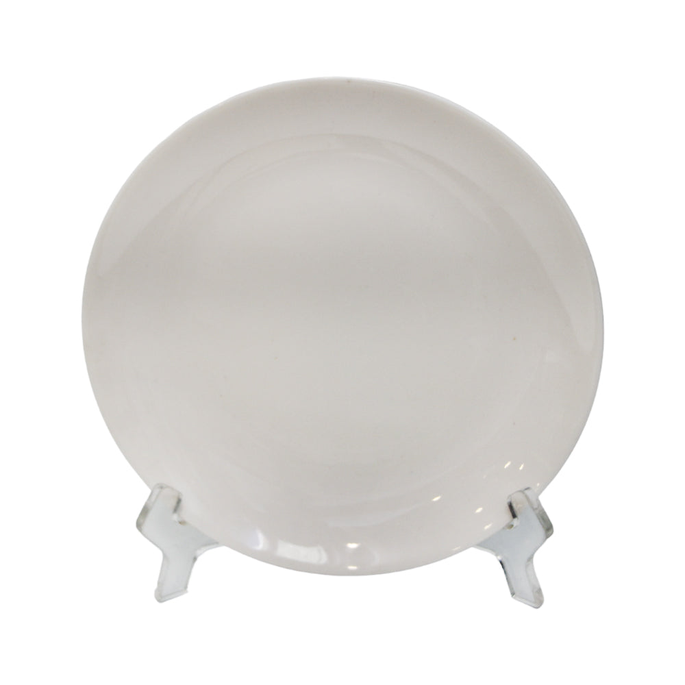 PLATE QUARTER MOON PEARL WHITE