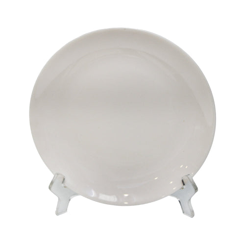PLATE QUARTER MOON PEARL WHITE