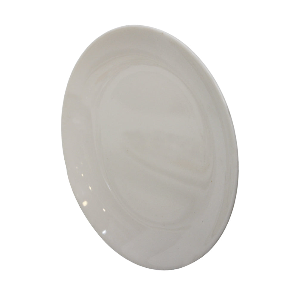 PLATE QUARTER MOON PEARL WHITE