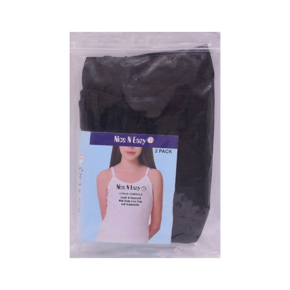 GIRLS CAMISOLE 2PC PACK BLACK N & E MW-21 7-8 YEAR HC-028