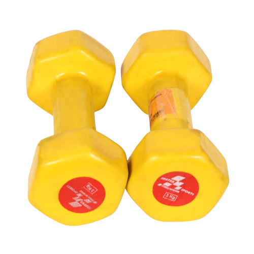 VINYL DUMBELL COLORFUL PAIR 3KG