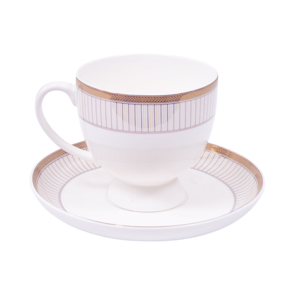 CUP & SAUCER BONE CHINA MORE & MORE FD002 AW (Pack of 6)
