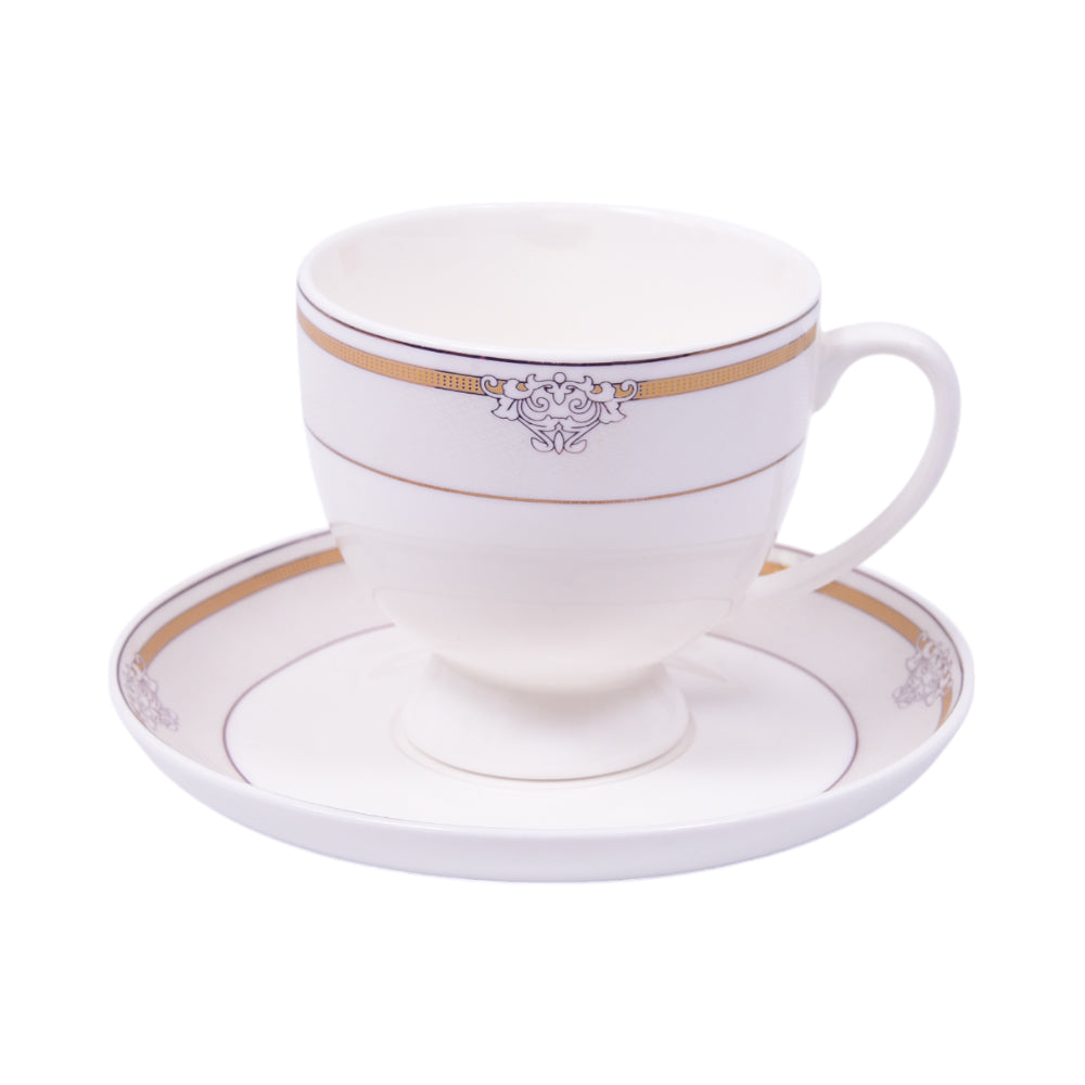 CUP & SAUCER BONE CHINA MORE & MORE FD003 AW (Pack of 6)