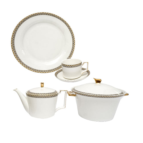 DINNER SET BONE CHINA 61PC DS007