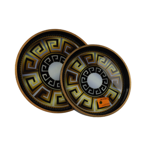 TRAY SET 2PC WOODEN ROUND IR 2835-8