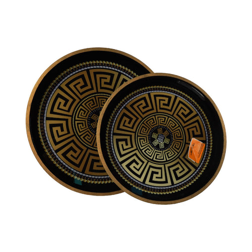 TRAY SET 2PC WOODEN ROUND IR 2835-9