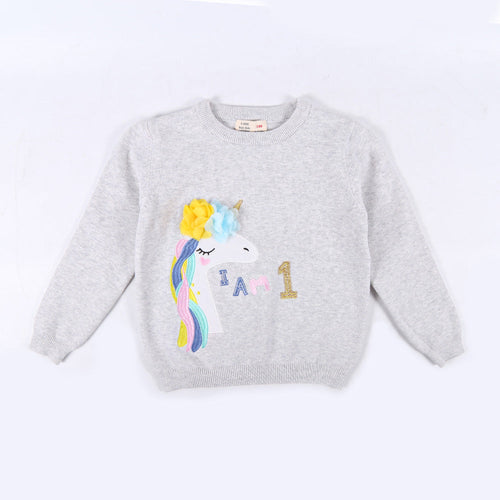 GIRLS L/S ROUND NECK SWEATER IR S-2106 MW-21 2-3 YEAR