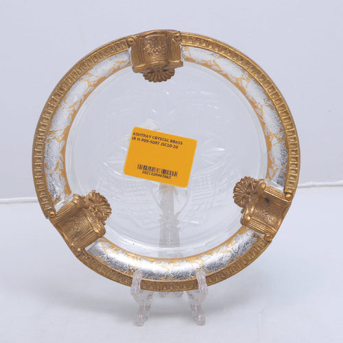Ashtray Crystal Brass Ir H-P09-5007 Jsc10-20