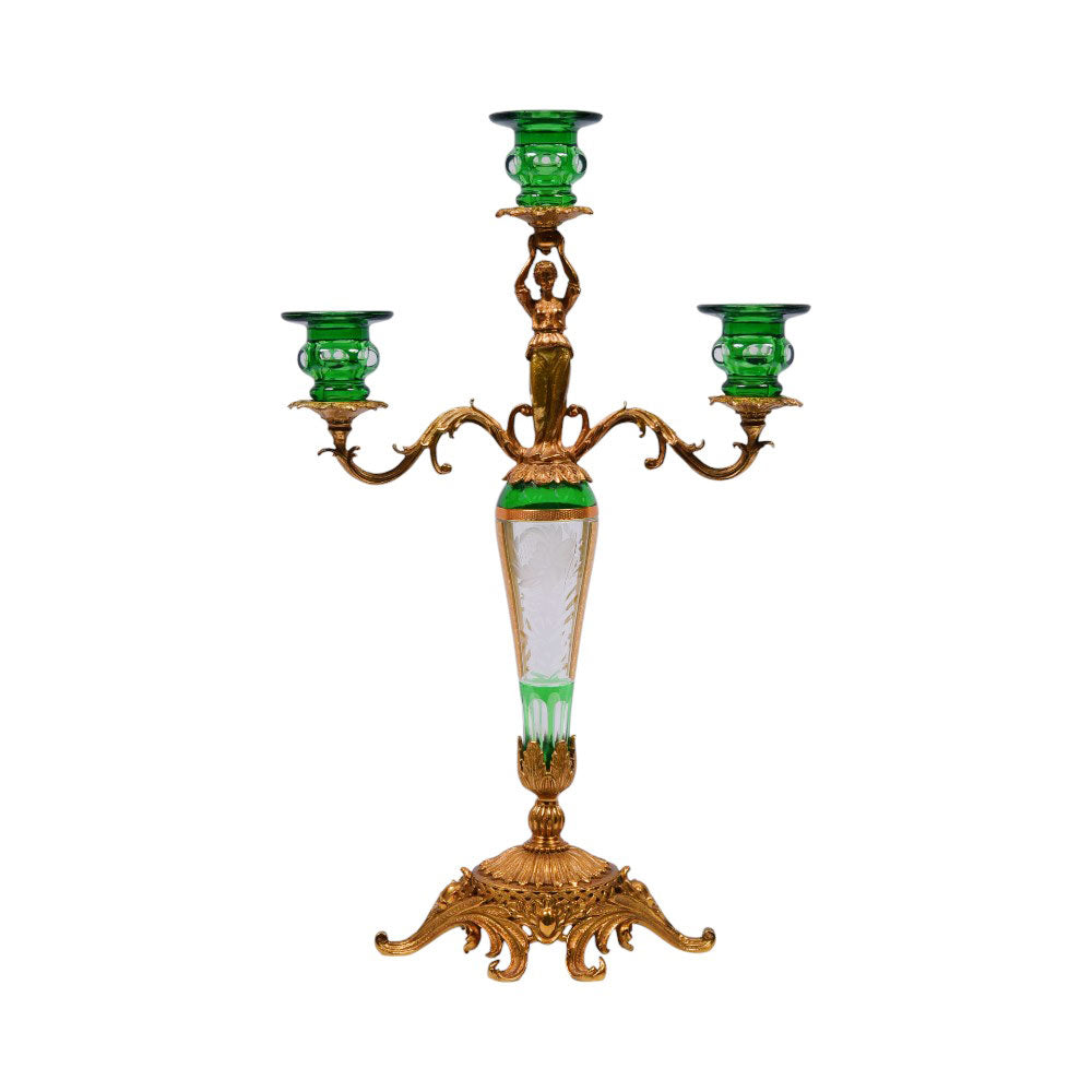 CANDLE STAND CRYSTAL BRASS IR EC6010-1 JSB01-A10