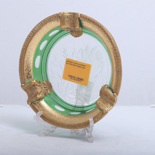 Ashtray Crystal Brass Ir H-P09-5007 Jsb01-A10