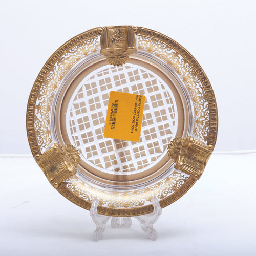 Ashtray Crystal Brass Ir H-P09-5007 Jsc03-D04-1