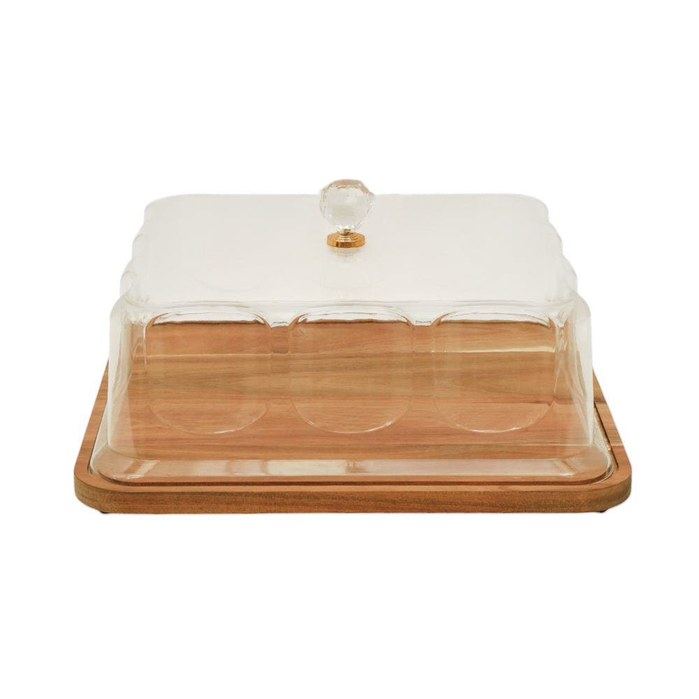DISH CAKE ACRYLIC WOOD BASE MSJX4107MX